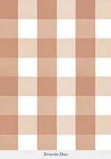 Close-up of Grand Vichy wallpaper pattern in Terracotta Doux
