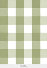 Close-up of Grand Vichy wallpaper pattern in Vert Olive
