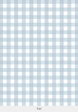 Close-up of Petit Vichy wallpaper pattern in Ciel