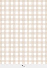 Close-up of Petit Vichy wallpaper pattern in Ecru