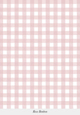 Close-up of Petit Vichy wallpaper pattern in Rose Bonbon
