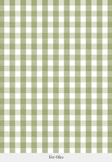 Close-up of Petit Vichy wallpaper pattern in Vert Olive