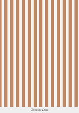 Close-up of Julia Stripe wallpaper pattern in Terracotta Doux