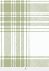 Close-up of Tartan wallpaper pattern in Vert Olive