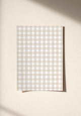 Petit Vichy wallpaper sample in Ecru