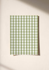 Petit Vichy wallpaper sample in Vert Olive