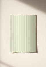 Julia Stripe wallpaper sample in Vert Olive